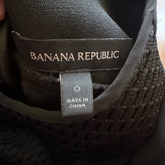 Banana Republic Black Mesh Panel Short Sleeve Mini Dress - Picture 2 of 8